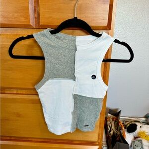 Grey and white tank top